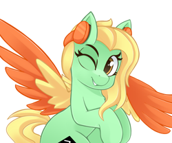 Size: 3000x2500 | Tagged: safe, artist:rivin177, imported from derpibooru, oc, oc only, pegasus, pony, headphones, hooves up, one eye closed, simple background, solo, wings