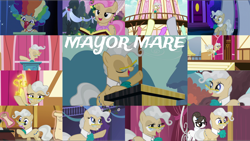 Size: 1972x1111 | Tagged: safe, edit, edited screencap, editor:quoterific, imported from derpibooru, screencap, derpy hooves, mayor mare, raven, earth pony, pegasus, pony, applebuck season, do princesses dream of magic sheep, filli vanilli, friendship is magic, luna eclipsed, on your marks, the ending of the end, the last crusade, the last roundup, the one where pinkie pie knows, the perfect pear, winter wrap up, angry, derpysaur, duo, eyes closed, female, gritted teeth, nightmare night, non-dyed mayor, open mouth, shocked, solo, teeth, town hall