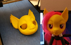 Size: 6792x4320 | Tagged: safe, artist:openkig, imported from derpibooru, fluttershy, bat pony, 3d print, bat ponified, flutterbat, irl, mask, photo, race swap