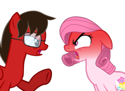 Size: 1666x1211 | Tagged: safe, artist:muhammad yunus, imported from derpibooru, oc, oc:annisa trihapsari, oc:clover spell, earth pony, pegasus, pony, angry, base used, female, glasses, male, mare, open mouth, rage, red face, simple background, transparent background, wide eyes, yelling