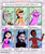 Size: 1828x2182 | Tagged: safe, artist:mexicangirl12, imported from derpibooru, discord, draconequus, human, vaporeon, six fanarts, bowtie, bust, clothes, crossover, dark skin, female, hat, mal0, phineas and ferb, pokémon, scp, scp-1471, shiny pokémon, smiling