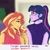 Size: 1080x1080 | Tagged: safe, artist:_denart, artist:rapunzelights, imported from derpibooru, sci-twi, sunset shimmer, twilight sparkle, equestria girls, bust, clothes, duo, female, glasses, grin, lesbian, meme, scitwishimmer, shipping, smiling, sunsetsparkle