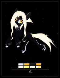 Size: 2500x3204 | Tagged: safe, artist:sinigam41, imported from derpibooru, oc, oc only, oc:burning centau, earth pony, pony, chest fluff, constellation pony, eyepatch, female, freckles, mare, markings, reference sheet, scar, solo, tattoo