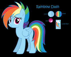 Size: 1760x1424 | Tagged: safe, artist:prismborealisdash, imported from derpibooru, rainbow dash, pegasus, pony, alternate hairstyle, base used, battle scarred, black background, blue coat, broken wing, cutie mark, eye scar, female, looking at you, mare, multicolored hair, older, older rainbow dash, rainbow hair, reference sheet, scar, scarred, show accurate, simple background, solo, wings