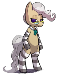 Size: 629x820 | Tagged: safe, artist:hitsuji, imported from derpibooru, mayor mare, earth pony, pony, bipedal, clothes, female, glasses, looking at you, simple background, socks, solo, striped socks, white background