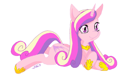 Size: 676x405 | Tagged: safe, artist:soina, imported from derpibooru, princess cadance, alicorn, pony, lying down, prone, simple background, solo, transparent background