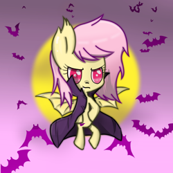 Size: 500x500 | Tagged: safe, imported from derpibooru, fluttershy, bat pony, pony, bat ponified, cute, flutterbat, race swap, shyabates, shyabetes, solo