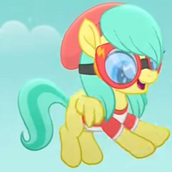 Size: 600x600 | Tagged: safe, imported from derpibooru, screencap, barley barrel, pony, rainbow roadtrip, cropped, goggles, solo