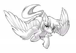 Size: 2048x1431 | Tagged: safe, artist:swaybat, imported from derpibooru, oc, oc only, alicorn, pony, alicorn oc, horn, wings
