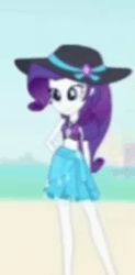 Size: 480x972 | Tagged: safe, imported from derpibooru, screencap, rarity, aww... baby turtles, equestria girls, equestria girls series, animated, beach, close-up, clothes, cropped, hat, legs, sun hat, swimsuit, time lapse, webm