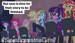 Size: 1169x674 | Tagged: safe, artist:luigigamer25, imported from derpibooru, applejack, fluttershy, pinkie pie, rainbow dash, rarity, sci-twi, sunset shimmer, twilight sparkle, cheer you on, equestria girls, equestria girls series, spoiler:eqg series (season 2), humane five, humane seven, humane six, meta, op can't let go, op needs help, op needs to stop, save equestria girls, twitter