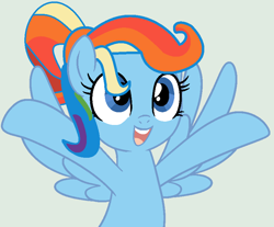 Size: 864x714 | Tagged: safe, artist:jadeharmony, artist:jadethepegasus, imported from derpibooru, rainbow dash, rarity, pegasus, pony, alternate hairstyle, body swap, female, happy, let's switch bodies, mare, pixel art, solo