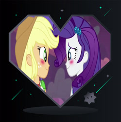 Size: 2543x2549 | Tagged: safe, artist:ktd1993, imported from derpibooru, applejack, rarity, equestria girls, equestria girls series, rollercoaster of friendship, blushing, female, lesbian, rarijack, shipping