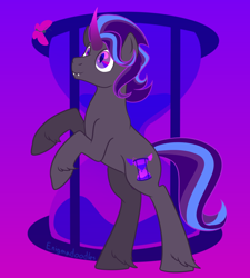Size: 900x1000 | Tagged: safe, artist:enigmadoodles, imported from derpibooru, oc, oc only, oc:blacklight, pony, rearing, solo