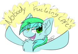 Size: 1573x1095 | Tagged: safe, artist:sharkdoggo, imported from derpibooru, oc, oc only, oc:starshine, earth pony, pony, bust, chest fluff, earth pony oc, nobody cares, open mouth, simple background, smiling, solo, transparent background, vulgar