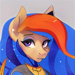 Size: 1024x1024 | Tagged: safe, artist:thisponydoesnotexist, imported from derpibooru, pony, ai content, ai generated, generator:thisponydoesnotexist, gray background, neural network, simple background, solo