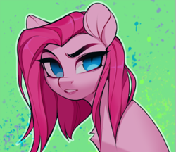 Size: 391x338 | Tagged: safe, artist:vensual99, imported from derpibooru, pinkie pie, earth pony, pony, chest fluff, looking at you, pinkamena diane pie, solo