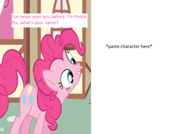 Size: 1152x864 | Tagged: safe, artist:cmara, imported from derpibooru, pinkie pie, pony, blank, cute, insert picture here, meme, meme template, pinkie pie meets who meme, solo