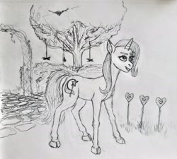 Size: 2109x1895 | Tagged: safe, artist:necromarecy, imported from derpibooru, trixie, pony, unicorn, cloven hooves, grin, smiling, solo, traditional art