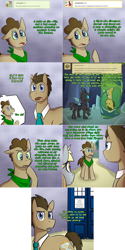 Size: 1502x3006 | Tagged: safe, artist:llamas_kings, imported from derpibooru, derpy hooves, doctor whooves, time turner, oc, oc:tantamount, changeling, earth pony, pegasus, pony, lovestruck derpy, the return of queen chrysalis, disguise, disguised changeling, doctor who, female, male, mare, stallion, tantamount time turner, tantamount-time-turner, tardis, the doctor