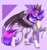 Size: 2988x3204 | Tagged: safe, artist:minelvi, imported from derpibooru, oc, oc only, oc:ouija, pegasus, pony, abstract background, choker, coat markings, horns, pegasus oc, raised hoof, signature, socks (coat marking), socks (coat markings), solo, wings