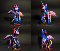 Size: 4703x4000 | Tagged: safe, artist:crosslineanimator, imported from derpibooru, princess cadance, alicorn, pony, armor, clay, craft, female, mare, photo, polymer clay, sculpture, shield, solo, sword, traditional art, weapon