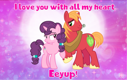 Size: 4600x2900 | Tagged: safe, artist:andoanimalia, imported from derpibooru, big macintosh, sugar belle, earth pony, female, hearts and hooves day, male, shipping, straight, sugarmac