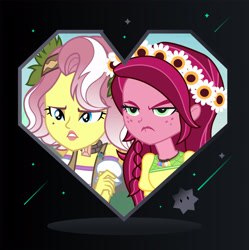 Size: 2543x2549 | Tagged: safe, artist:ktd1993, imported from derpibooru, gloriosa daisy, vignette valencia, equestria girls, equestria girls series, legend of everfree, rollercoaster of friendship, angry, female, gloriette, lesbian, shipping, unamused, vignette is not amused