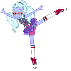 Size: 1585x1589 | Tagged: safe, artist:gmaplay, imported from derpibooru, sugarcoat, dance magic, equestria girls, spoiler:eqg specials, clothes, converse, cute, dancing, eyes closed, missing accessory, shoes, simple background, smiling, socks, solo, sugarcute, transparent background