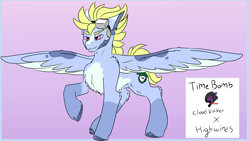 Size: 3840x2160 | Tagged: safe, artist:brainiac, derpibooru exclusive, imported from derpibooru, oc, oc only, oc:timebomb, pegasus, pony, male, reference, reference sheet, solo, stallion