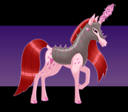 Size: 1200x1050 | Tagged: safe, artist:champion-of-namira, imported from derpibooru, oc, oc only, oc:diamond eye, pony, armor, crystal horn, horn, solo