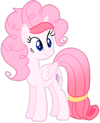 Size: 754x929 | Tagged: safe, artist:muhammad yunus, artist:tanahgrogot, imported from derpibooru, oc, oc only, oc:strawberries, alicorn, pony, base used, cute, female, mare, not pinkie pie, ocbetes, simple background, solo, transparent background, vector