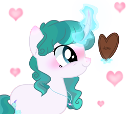 Size: 1138x1014 | Tagged: safe, artist:nakotl, imported from derpibooru, oc, oc only, oc:crystal swirl, pony, unicorn, base used, female, heart, magic, mare, offspring, parent:mistmane, parent:star swirl the bearded, parents:mistswirl, simple background, solo, transparent background