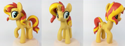 Size: 5184x1920 | Tagged: safe, artist:sparkle257, imported from derpibooru, sunset shimmer, pony, unicorn, craft, female, figurine, irl, mare, photo, sculpture, simple background, solo, traditional art, white background