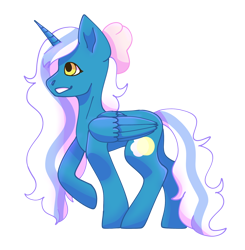 Size: 1778x1816 | Tagged: safe, artist:orangemoonarts, imported from derpibooru, oc, oc:fleurbelle, alicorn, alicorn oc, bow, female, hair bow, horn, mare, simple background, transparent background, wings, yellow eyes