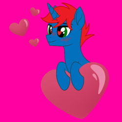 Size: 900x900 | Tagged: safe, artist:ry-bluepony1, artist:starshade, imported from derpibooru, oc, oc:train track, pony, unicorn, base used, heart, heart eyes, hearts and hooves day, holiday, horn, male, show accurate, stallion, unicorn oc, valentine's day, wingding eyes