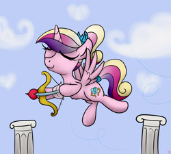 Size: 4000x3600 | Tagged: safe, artist:littlenaughtypony, imported from derpibooru, princess cadance, arch, bow (weapon), cupid, cupidance, eros, hearts and hooves, teen princess cadance, younger