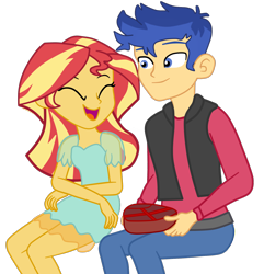 Size: 1518x1572 | Tagged: safe, artist:gmaplay, imported from derpibooru, flash sentry, sunset shimmer, equestria girls, female, flashimmer, happy valentines day, male, shipping, simple background, straight, transparent background