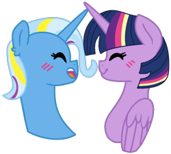 Size: 950x855 | Tagged: safe, alternate version, artist:jadeharmony, artist:jadethepegasus, edit, imported from derpibooru, trixie, twilight sparkle, alicorn, female, lesbian, rainbow power, shipping, simple background, transparent background, twilight sparkle (alicorn), twixie