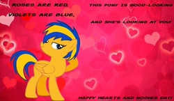 Size: 1200x694 | Tagged: safe, artist:mlpfan3991, imported from derpibooru, oc, oc:flare spark, pegasus, pony, female, hearts and hooves day, holiday, valentine's day, valentine's day card