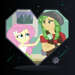 Size: 893x895 | Tagged: safe, artist:3d4d, edit, edited screencap, imported from derpibooru, screencap, fluttershy, sandalwood, equestria girls, friendship games, female, holiday, male, sandalshy, shipping, straight, valentine's day, valentine's day card