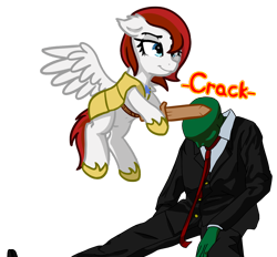 Size: 1510x1400 | Tagged: safe, artist:neuro, edit, imported from ponybooru, oc, oc only, oc:anon, oc:feather scarf, human, pegasus, pony, armor, ear down, female, flying, guardsmare, hoof hold, lidded eyes, mare, onomatopoeia, royal guard, royal guard armor, simple background, sound effects, spread wings, sword, transparent background, weapon, wings, wooden sword