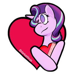 Size: 482x482 | Tagged: safe, artist:darka01, imported from derpibooru, starlight glimmer, pony, unicorn, heart, holiday, solo, valentine's day