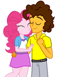 Size: 1116x1333 | Tagged: safe, artist:gmaplay, imported from derpibooru, cheese sandwich, pinkie pie, equestria girls, cheesepie, female, male, shipping, simple background, solo, straight, transparent background