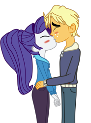 Size: 1483x2008 | Tagged: safe, artist:gmaplay, imported from derpibooru, ragamuffin (equestria girls), rarity, equestria girls, female, kissing, male, ragamuffin (g4), shipping, simple background, straight, transparent background