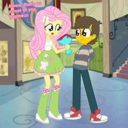 Size: 768x768 | Tagged: safe, artist:haileykitty69, imported from derpibooru, fluttershy, equestria girls, alternate universe, fluttermour, holiday, seymour skinner, the simpsons, valentine's day