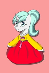 Size: 1000x1500 | Tagged: safe, artist:nine the divine, imported from derpibooru, oc, oc only, oc:nine the divine, pony, unicorn, clothes, crossdressing, dress, hanbok, male, solo, stallion