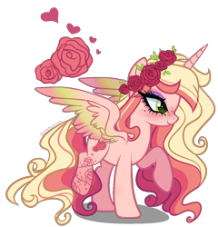 Size: 1200x1250 | Tagged: safe, artist:gihhbloonde, imported from derpibooru, oc, oc only, alicorn, pony, female, magical lesbian spawn, mare, offspring, parent:princess cadance, parent:roseluck, simple background, solo, transparent background