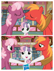 Size: 1552x2048 | Tagged: safe, edit, edited screencap, imported from derpibooru, screencap, big macintosh, cheerilee, sweetie belle, hearts and hooves day (episode), hasbro, official shipping denied, shipping denied