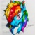 Size: 1080x1080 | Tagged: safe, artist:creature.exist, imported from derpibooru, screencap, rainbow dash, pegasus, pony, avatar, ear fluff, fluffy, photo, scar, simple background, solo, tattoo, traditional art, white background